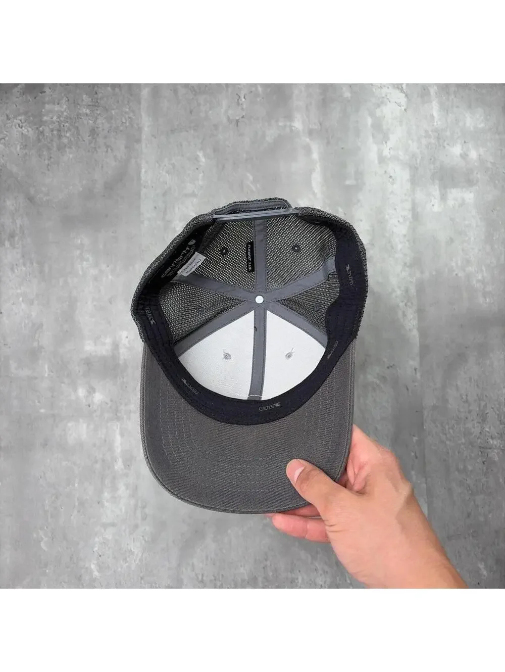 Y2K Grey Carhartt Workwear Trucker Snapback Hat